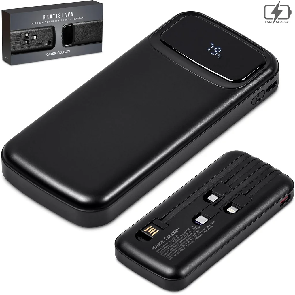 Swiss Cougar Bratislava Fast Charge 22.5W Power Bank – 10,000mAh