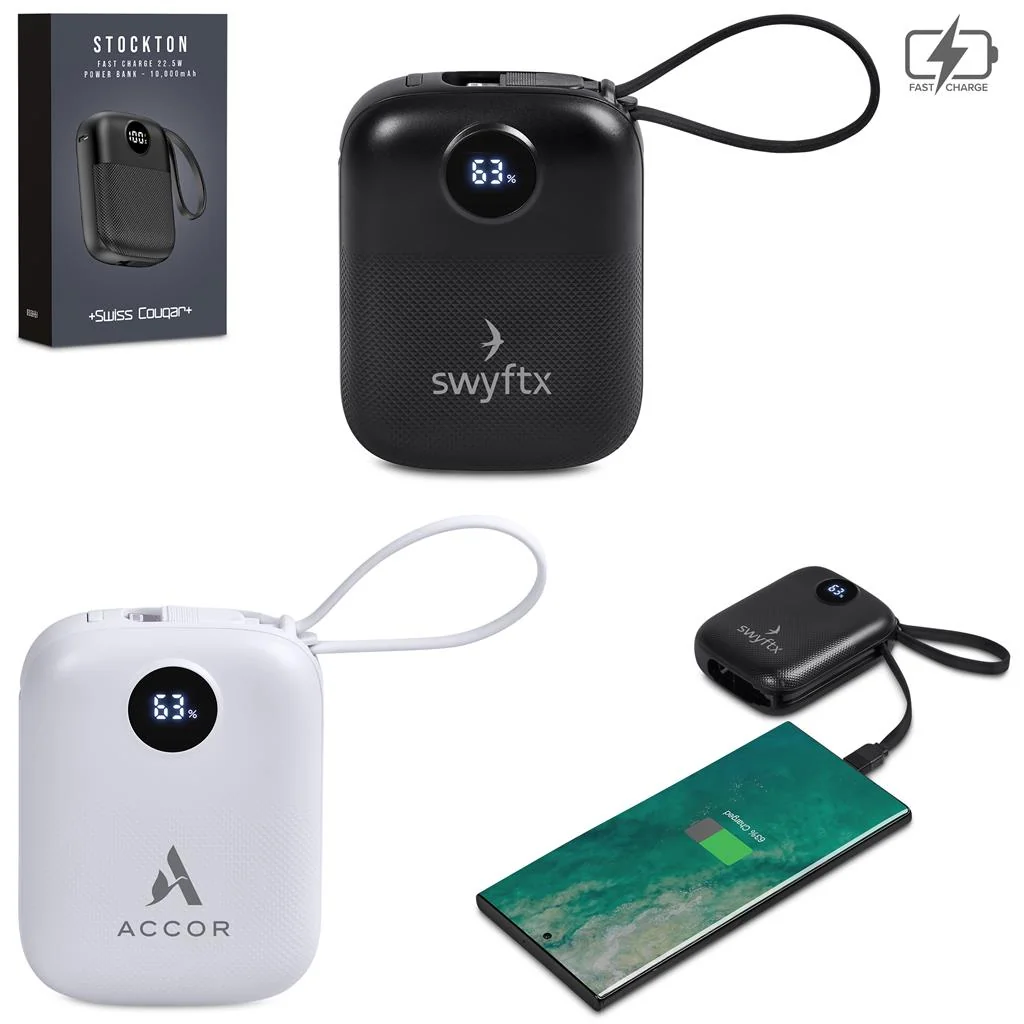 Swiss Cougar Stockton Fast Charge 22.5W Power Bank – 10000mAh