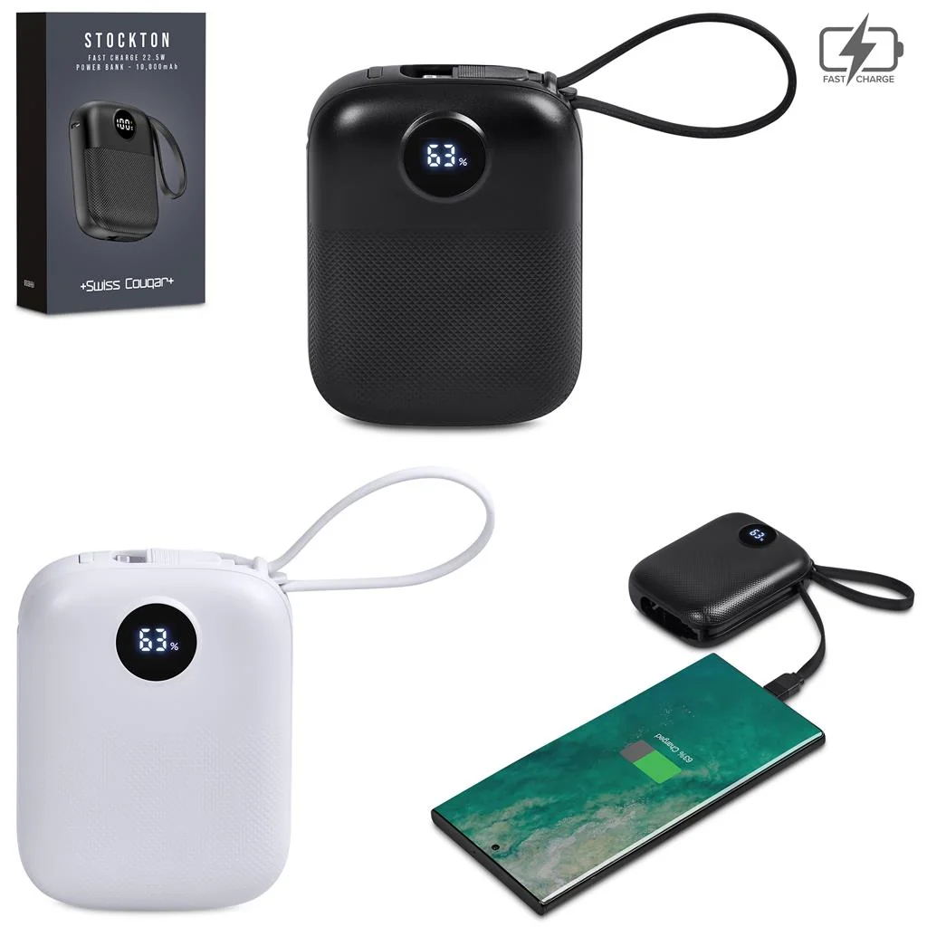 Swiss Cougar Stockton Fast Charge 22.5W Power Bank – 10000mAh