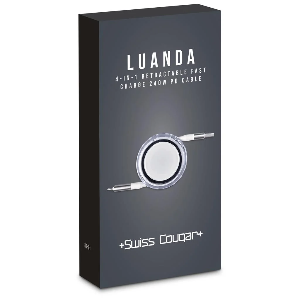 Swiss Cougar Luanda 4-in-1 Retractable Fast Charge 240W PD Cable