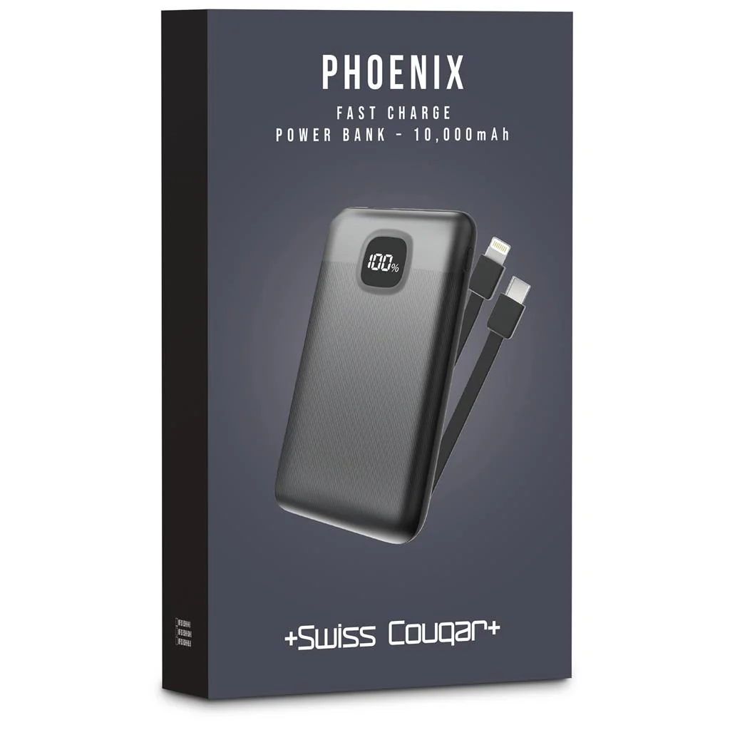 Swiss Cougar Phoenix Fast Charge 22.5W Power Bank – 10,000mAh