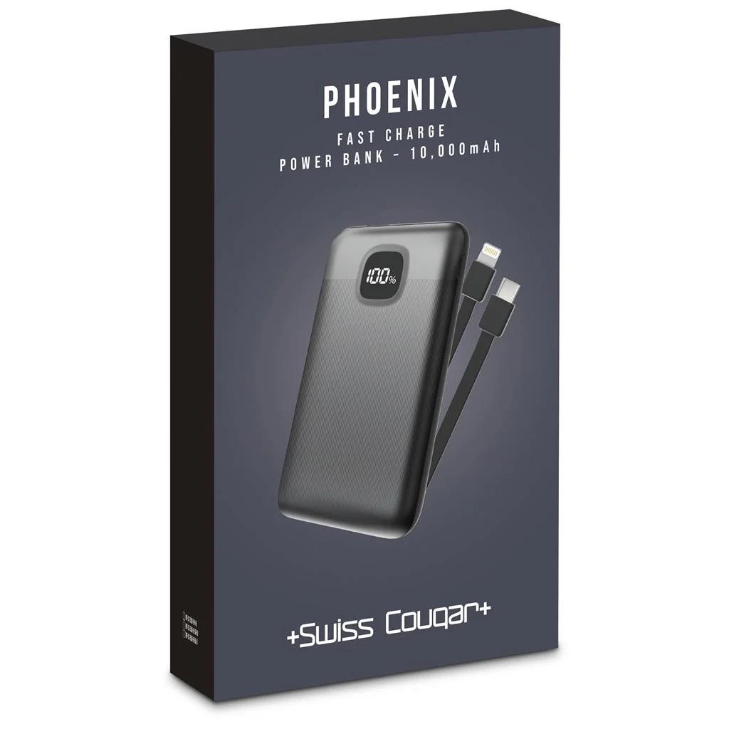 Swiss Cougar Phoenix Fast Charge 22.5W Power Bank – 10,000mAh