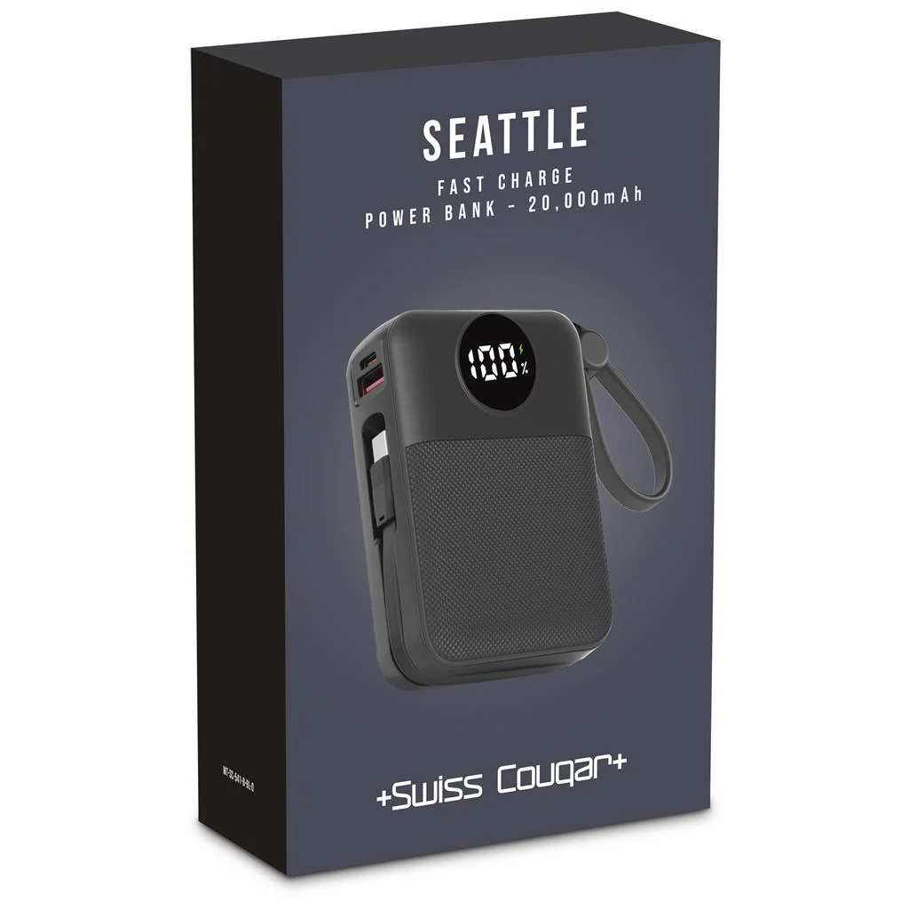 Swiss Cougar Seattle Fast Charge 22.5W Power Bank – 20,000mAh