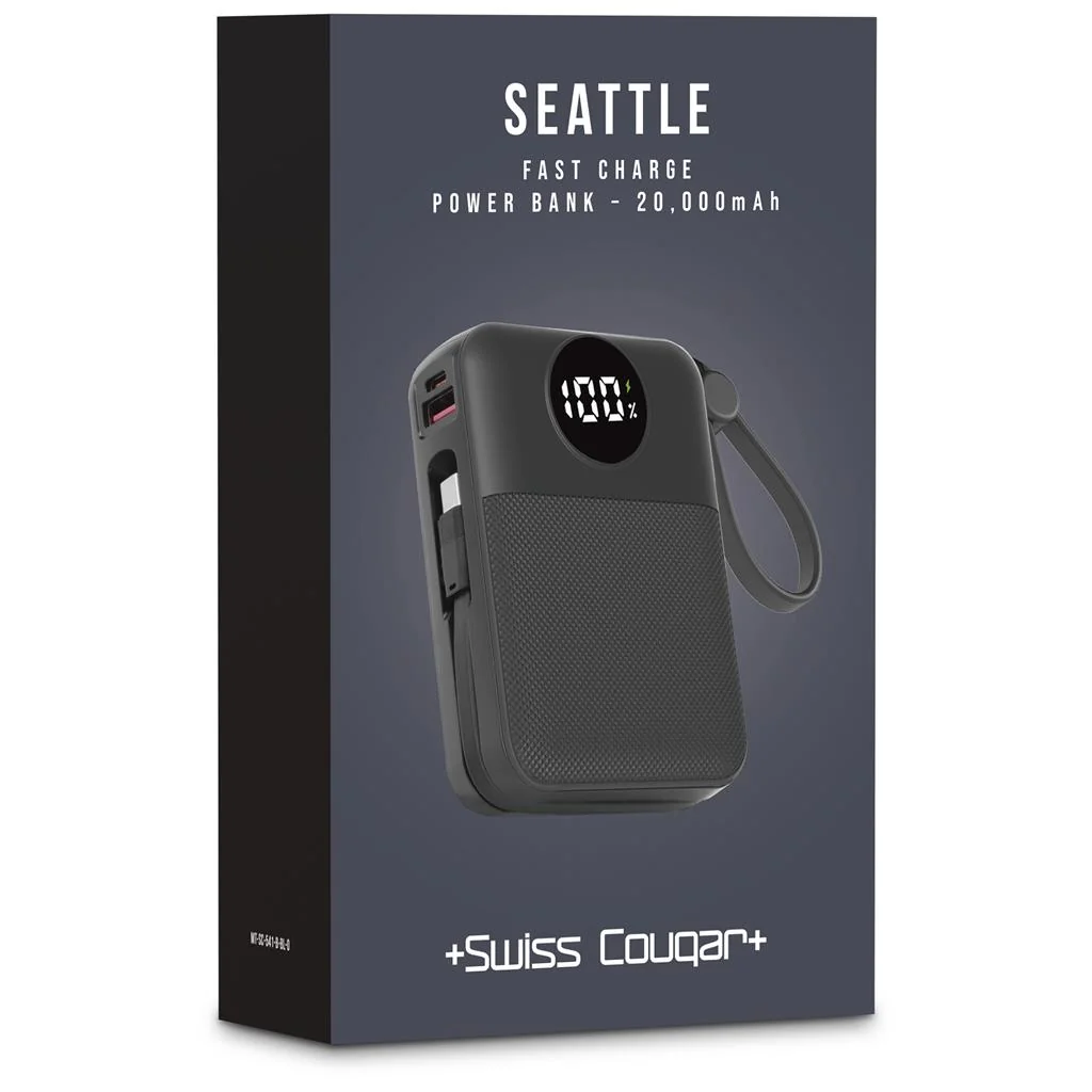 Swiss Cougar Seattle Fast Charge 22.5W Power Bank – 20,000mAh
