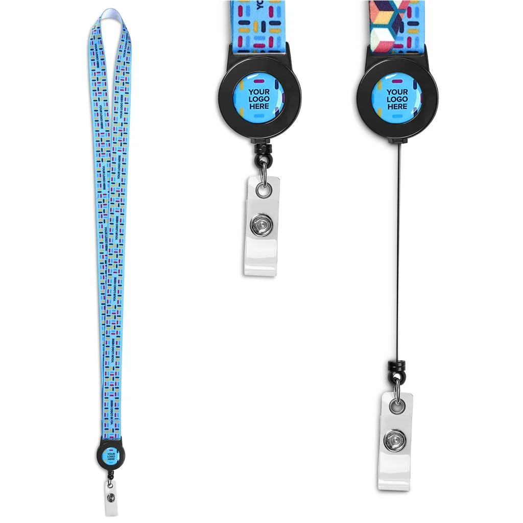 Altitude Sample Retractable Badge Reel Single-Sided Sublimation Satin Lanyard