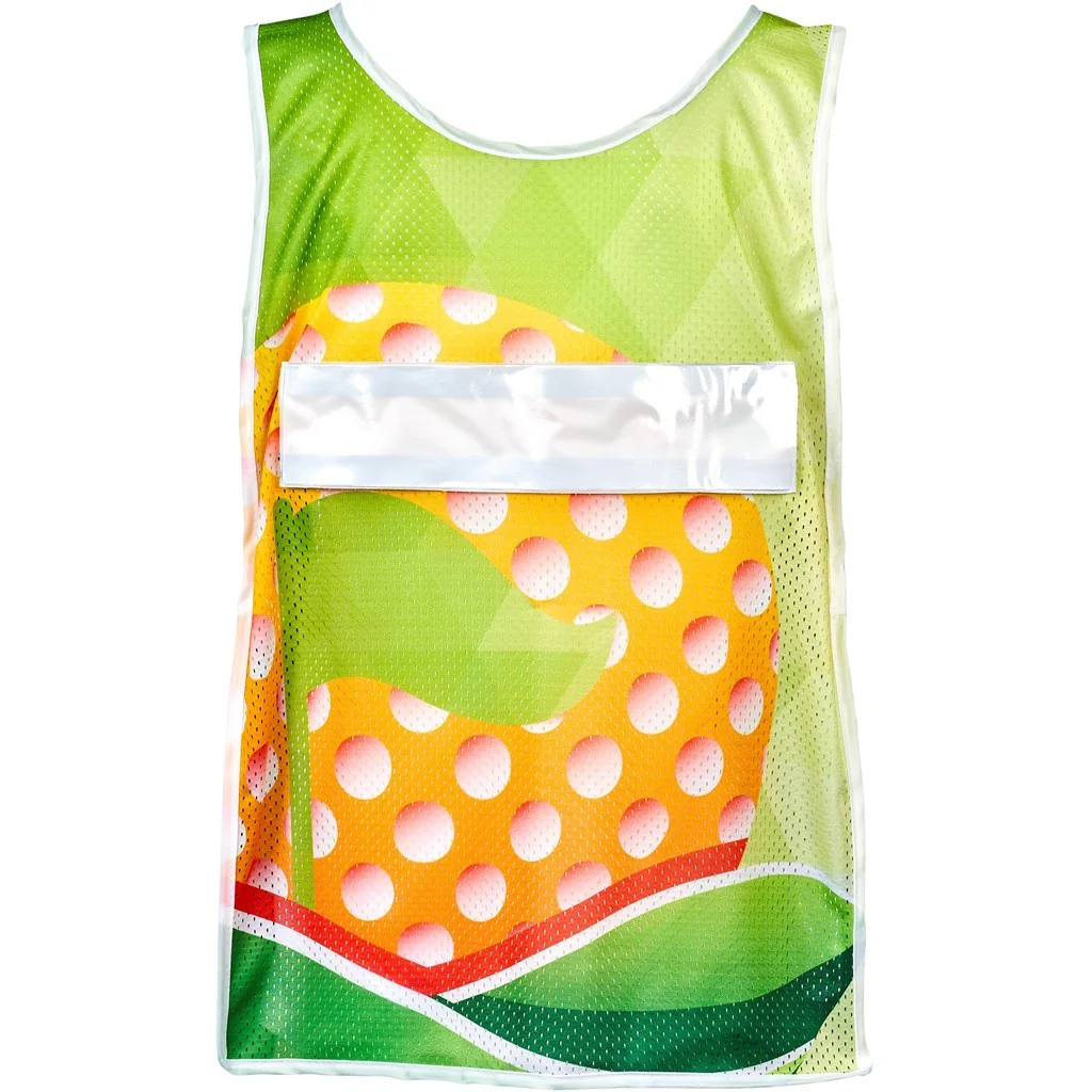 Pre-Production Sample Hoppla Jackal Polyester Caddy Bib with PVC Name Sleeve