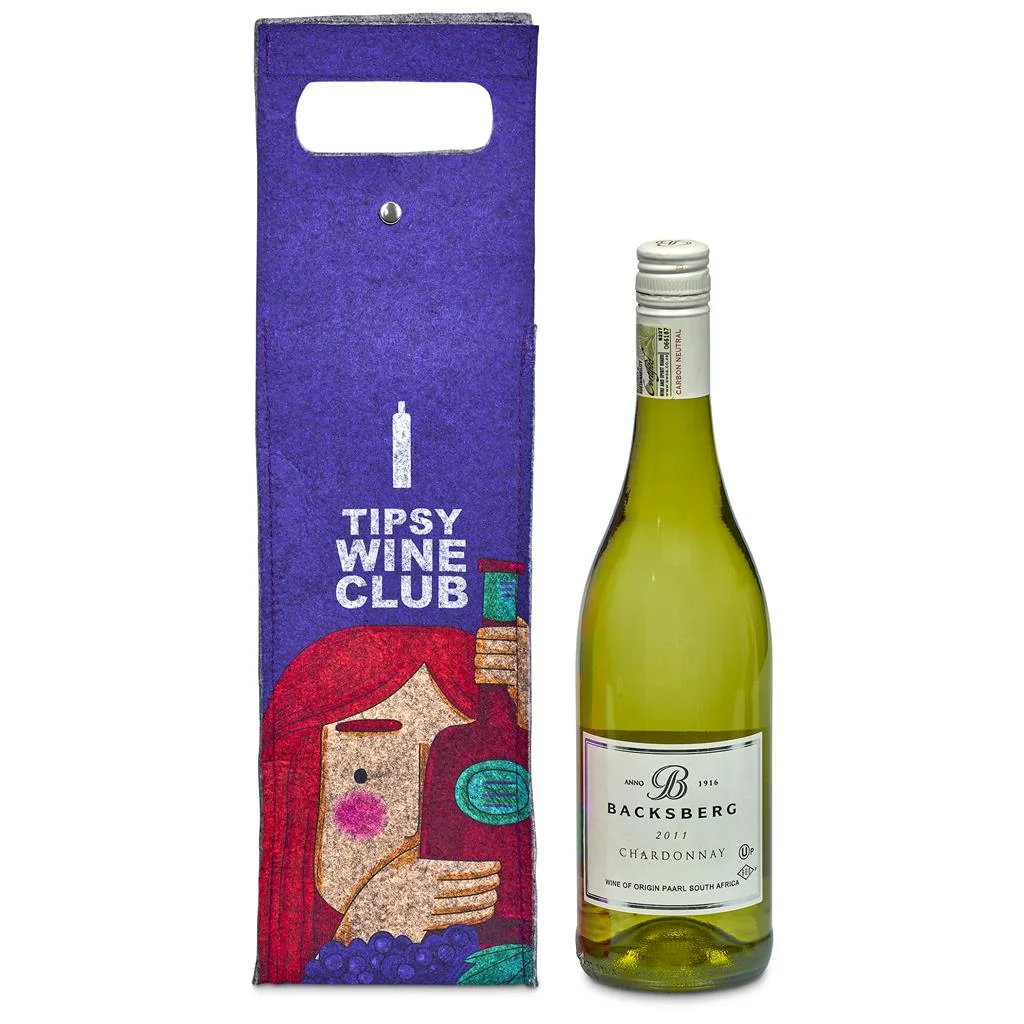 Pre-Production Sample Hoppla Velto RPET Felt Single Wine Carrier