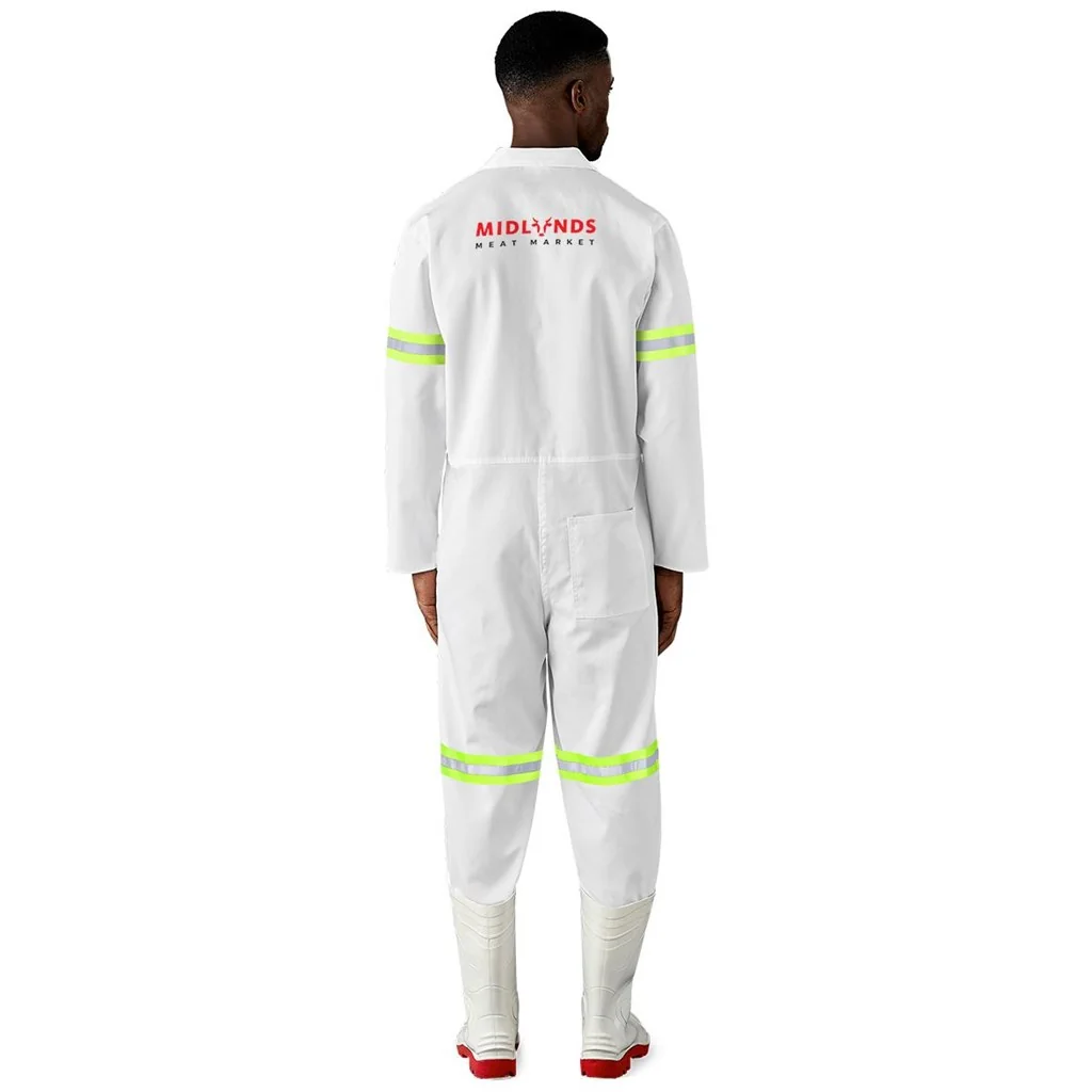 Safety Polycotton Boiler Suit – Reflective Arms & Legs – Yellow Tape