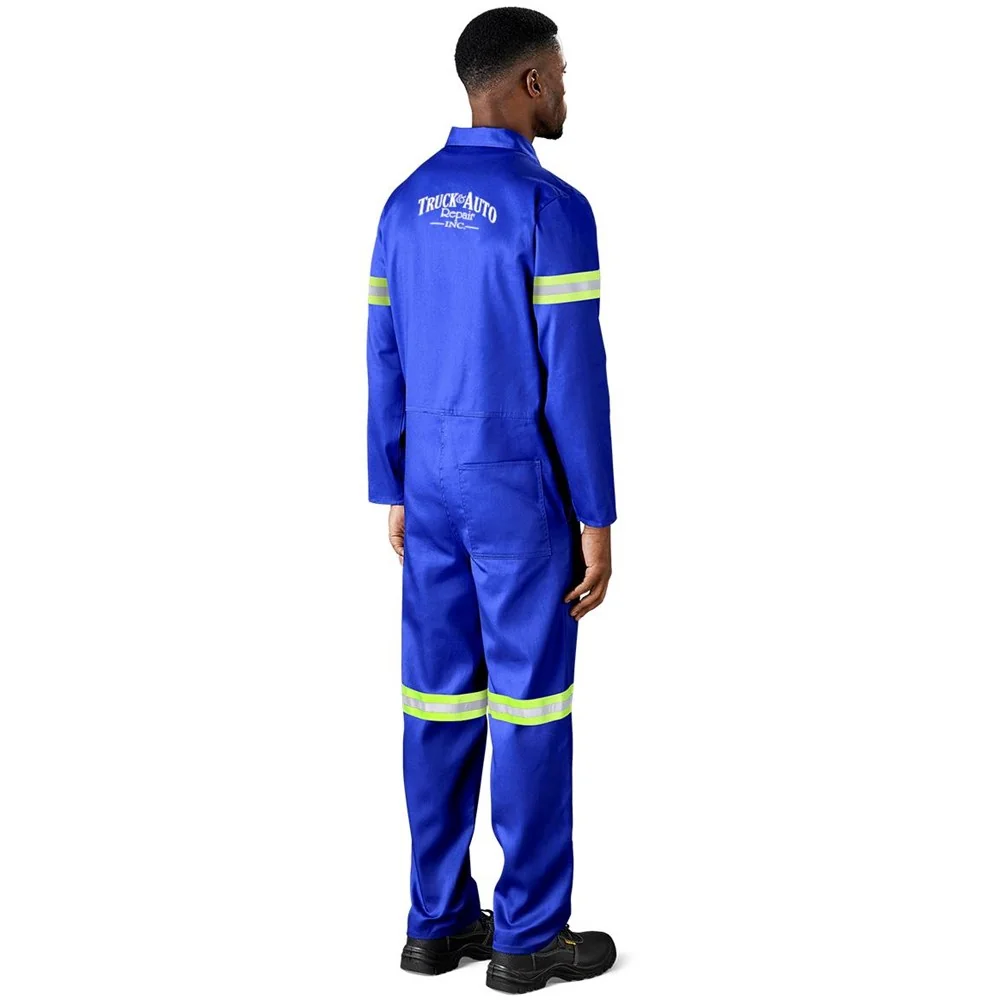 Safety Polycotton Boiler Suit – Reflective Arms & Legs – Yellow Tape