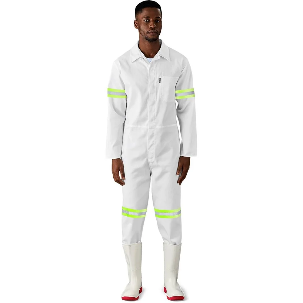 Safety Polycotton Boiler Suit – Reflective Arms & Legs – Yellow Tape