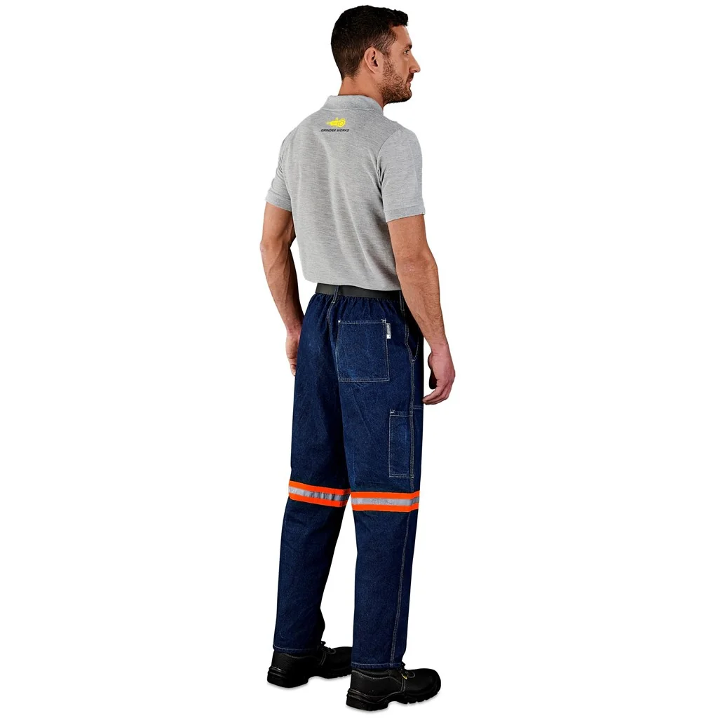 Cast Premium 100% Cotton Denim Pants – Reflective Legs – Orange Tape