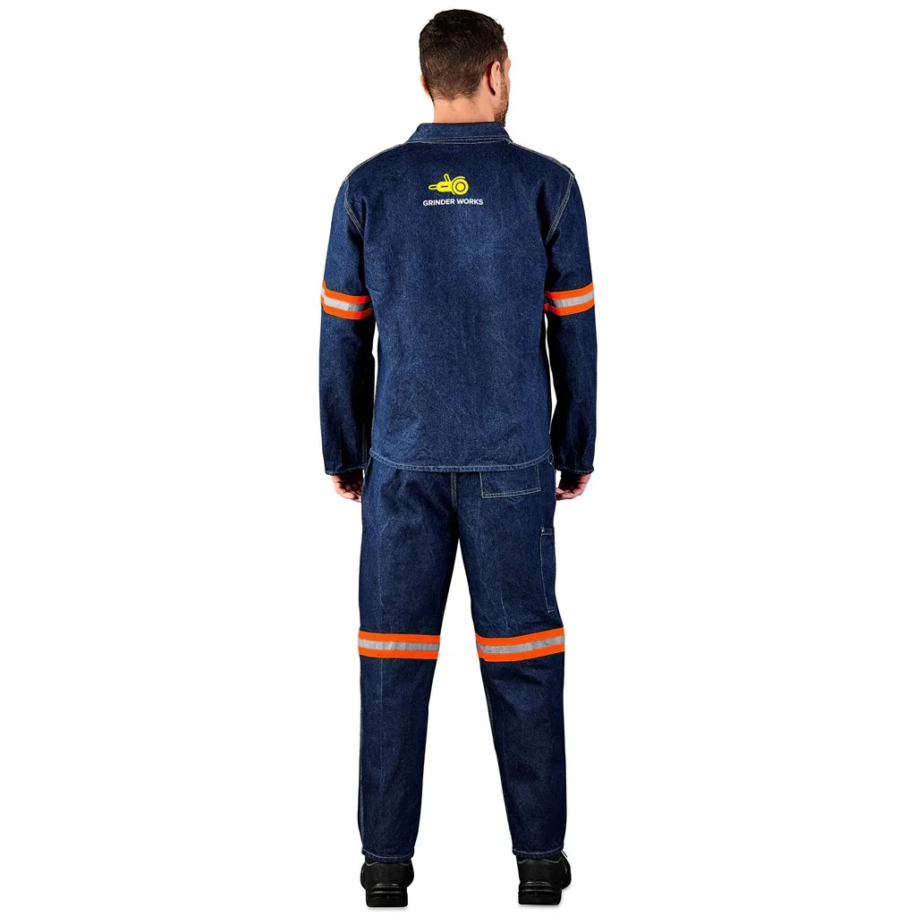 Cast Premium 100% Cotton Denim Pants – Reflective Legs – Orange Tape