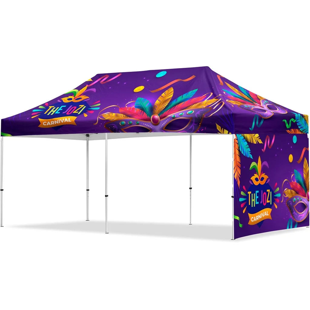 Coated Steel Sublimated Gazebo 6m x 3m – 1 Short Full-Wall Skin
