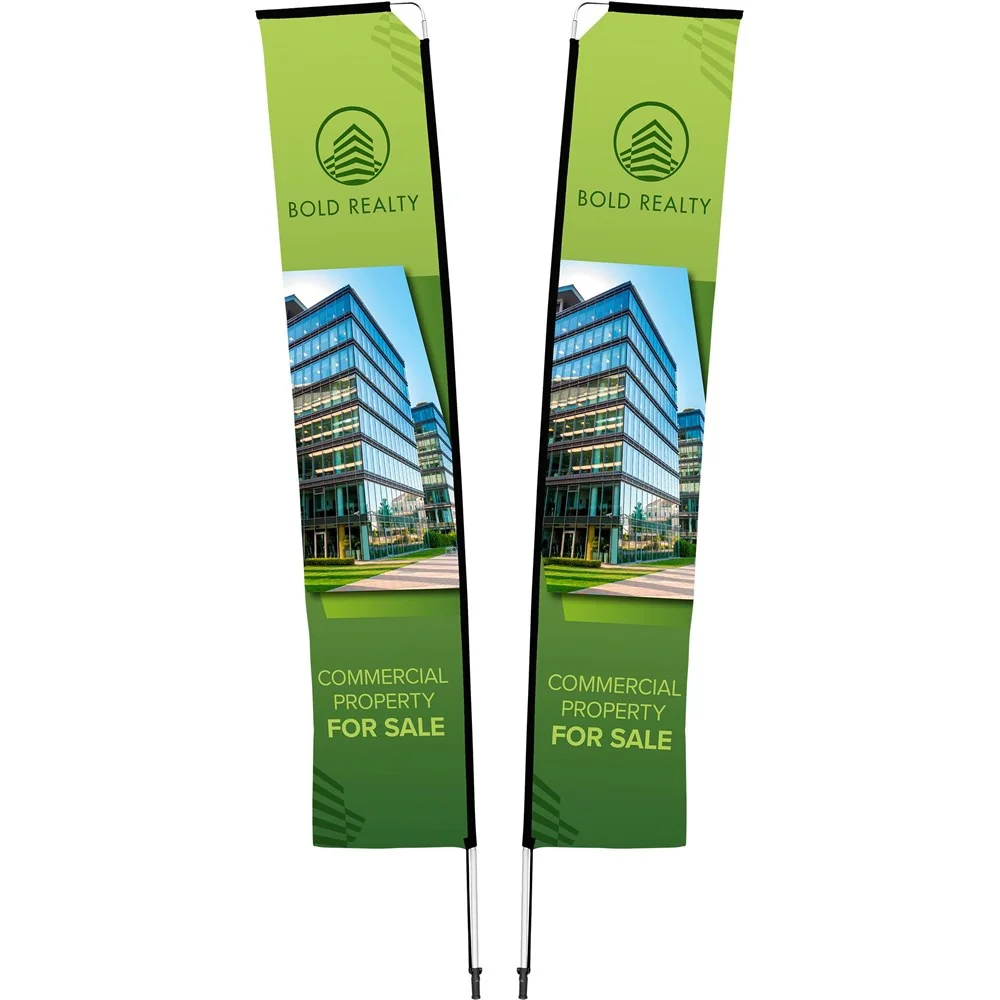 Legend 4M Sublimated Telescopic Double-Sided Flying Banner – 1 complete unit