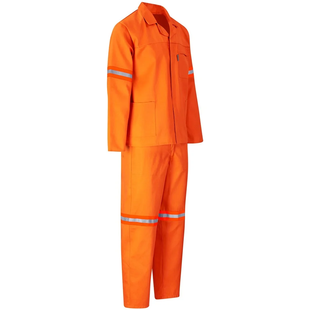 Trade Polycotton Conti Suit – Reflective Arms & Legs – Orange Tape