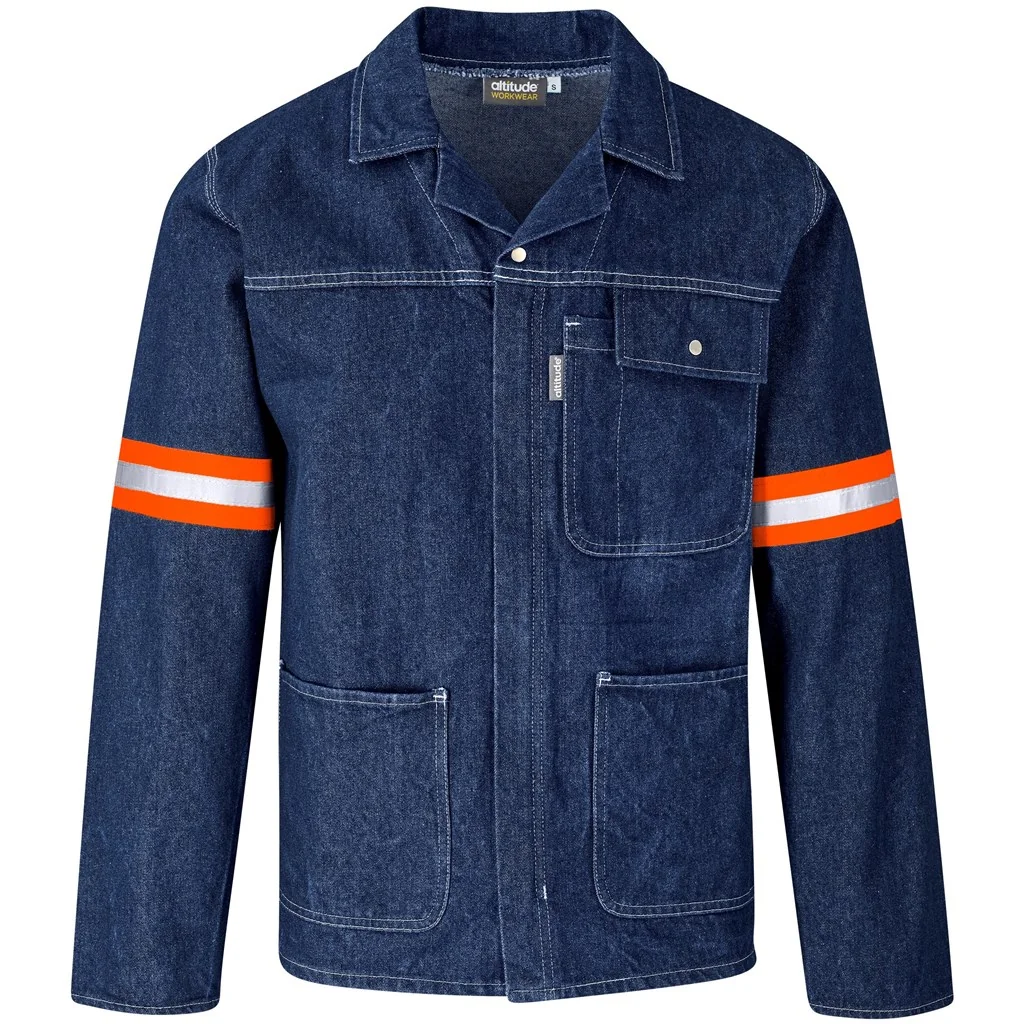 Cast Premium 100% Cotton Denim Jacket – Reflective Arms & Back – Orange Tape