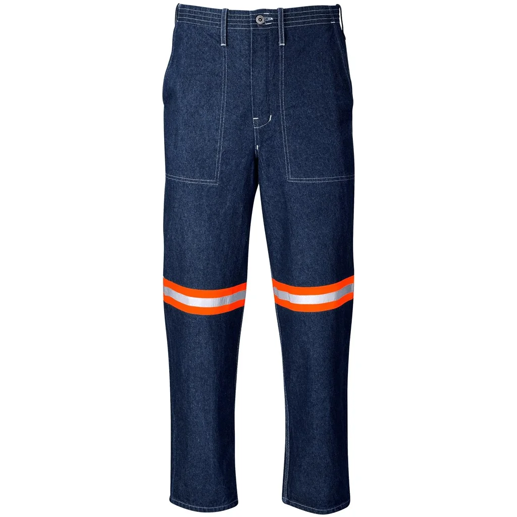 Cast Premium 100% Cotton Denim Pants – Reflective Legs – Orange Tape