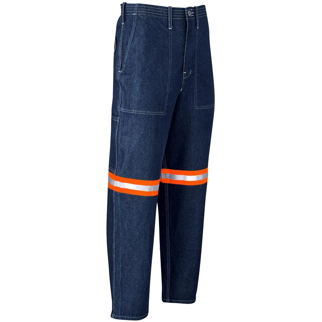 Cast Premium 100% Cotton Denim Pants – Reflective Legs – Orange Tape